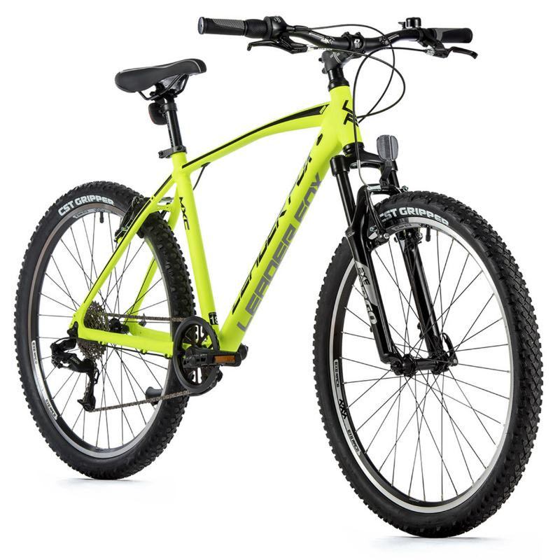 VELO MUSCULAIRE VTT 26 LEADER FOX MXC HOMME JAUNE FLUO 8V CADRE 18 POUCES (TAILLE ADULTE 170 à 178 CM)