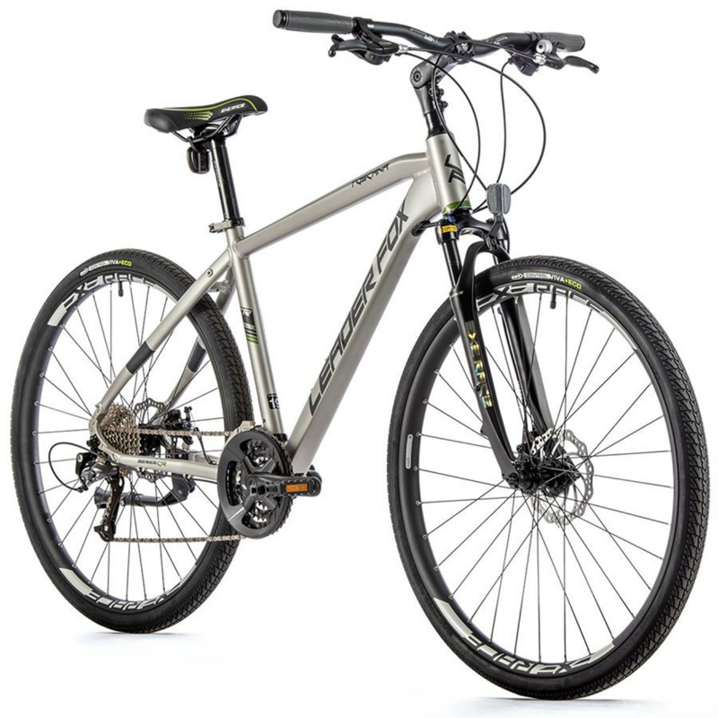 VELO MUSCULAIRE VTC 28 LEADER FOX TOSCANA HOMME ARGENT MAT 9V CADRE 20 POUCES (TAILLE ADULTE 183 à 188 CM)