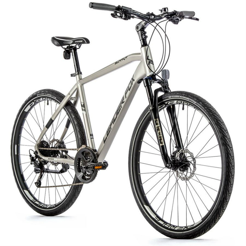 VELO MUSCULAIRE VTC 28 LEADER FOX SUMAVA HOMME ARGENT MAT 9V CADRE 22,5 POUCES (TAILLE ADULTE 190 CM à PLUS)