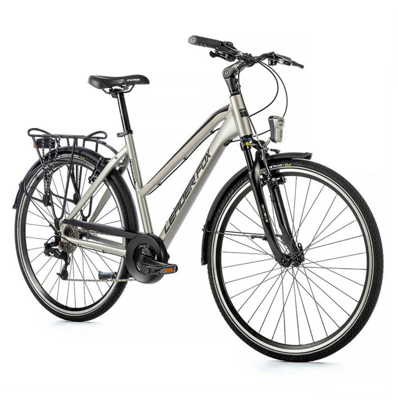 VELO MUSCULAIRE CITY BIKE 28 LEADER FOX FERRARA FEMME ARGENT 8V CADRE 20 POUCES (TAILLE ADULTE 180 à 188 CM)