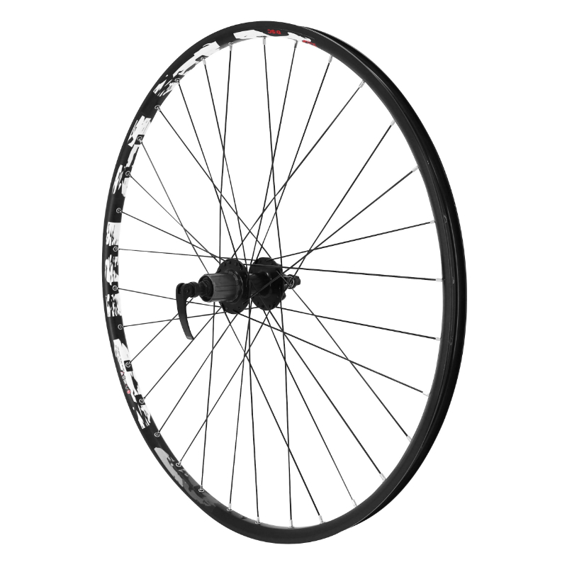 ROUE VTT DISQUE BLOCAGE 29" KARMA ARRIERE NOIR MOYEU DISQUE 6 TROUS CASSETTE TYPE SHIMANO 11-10-9-8V  32 RAYONS JANTE 21C