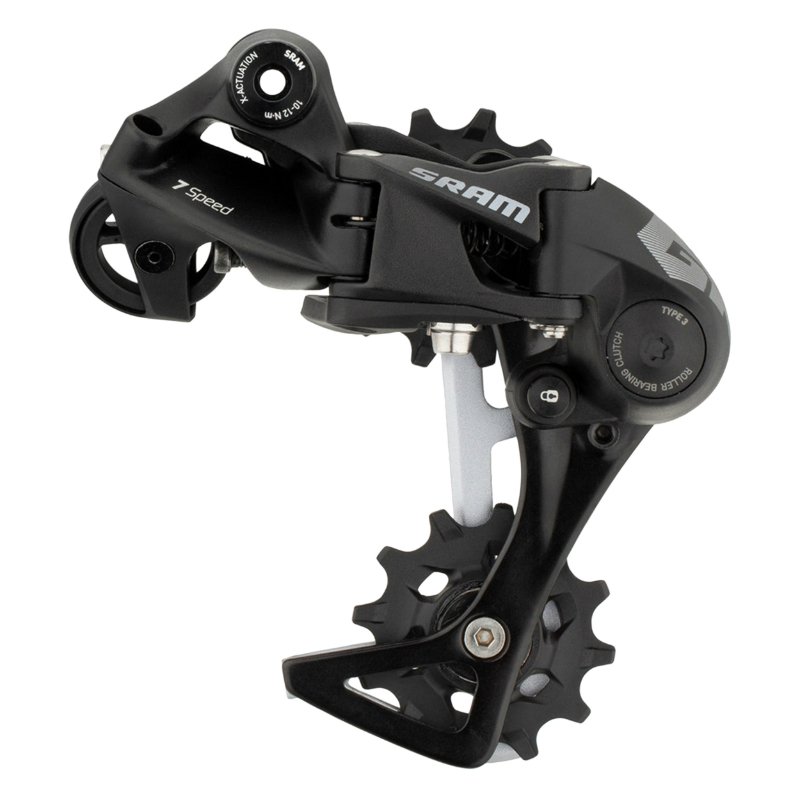 DERAILLEUR VTT ARRIERE SRAM 7V. GX DH CHAPE MOYENNE NOIR