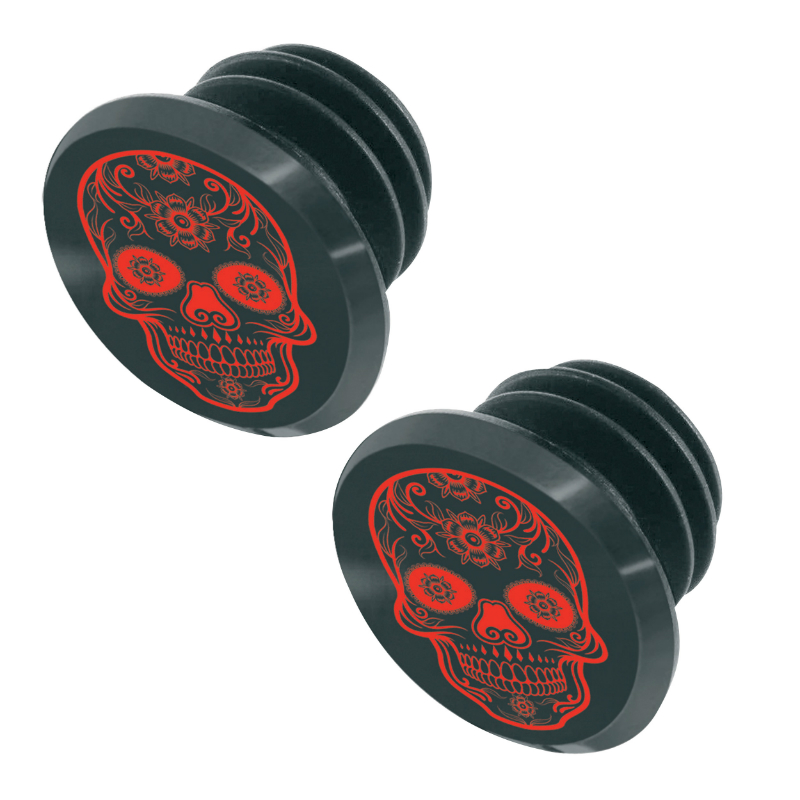 BOUCHON DE CINTRE VTT SWITCH SKULL NOIR-ROUGE (SUR CARTE PAR 2)