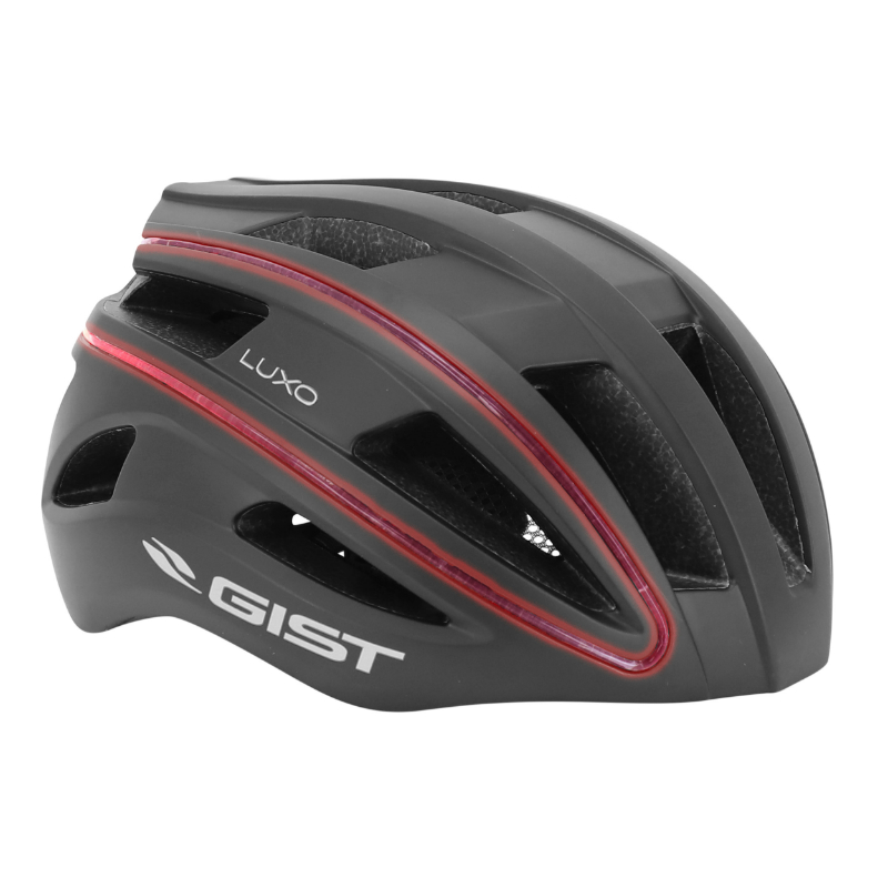 CASQUE VELO ADULTE GIST URBAIN LUXO NOIR IN-MOLD AVEC ECLAIRAGE USB 360° TAILLE 55-58 REGLAGE MOLETTE