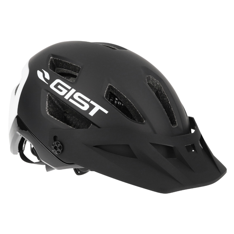 CASQUE VELO ADULTE GIST VTT KOP NOIR ARRIERE BLANC IN-MOLD TAILLE 56-62 AVEC VISIERE REGLABLE EN 3 POSITIONS ET FIT-SYSTEM (VENDU EN BOITE)