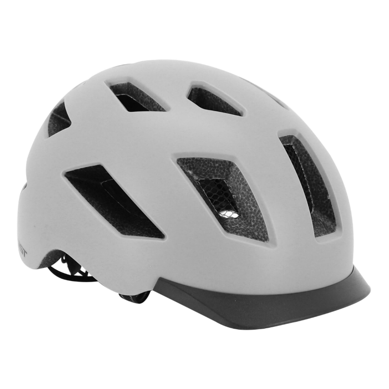 CASQUE VELO ADULTE GIST URBAIN SMART GRIS IN-MOLD AVEC ECLAIRAGE ARRIERE TAILLE 56-62 REGLAGE MOLETTE - LUMIERE VISIBLE A 200M