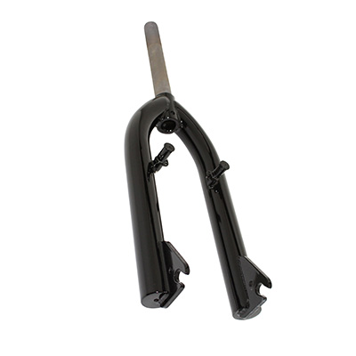 FOURCHE BMX-FREESTYLE ACIER NOIR PIVOT FILETE 1"1-8-25,4 INTERIEUR -MONTAGE ETRIER U-BRAKE-