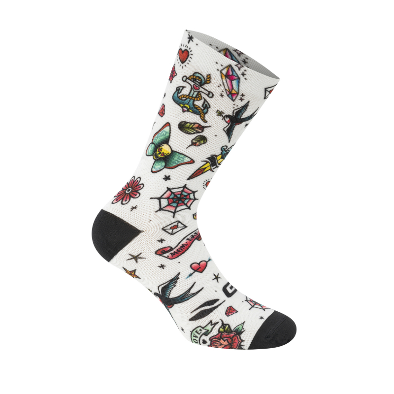 CHAUSSETTES-SOCQUETTES ETE GIST TRENDY TATOO BLANC 43-47 ECOLOGIQUE - HAUTEUR 20CM (PAIRE)   -5863