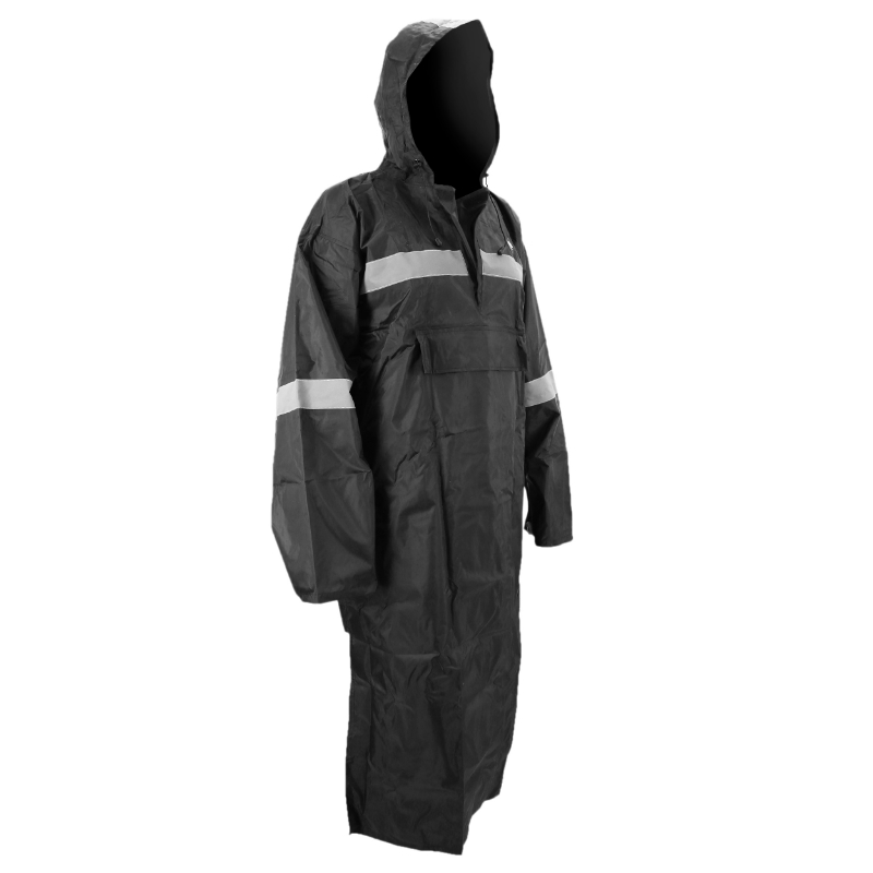 PONCHO - CAPE ANTI PLUIE ADULTE P2R XL-XXL NOIR WATERPROOF AVEC CAPUCHE - TAILLE 1.78 à 1.88M