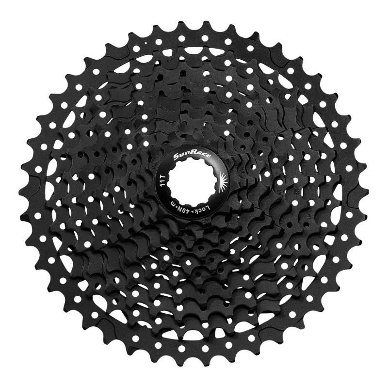 CASSETTE 11V. SUNRACE MS8 11-42 VTT POUR SHIMANO METALLIC NOIR (LIVRE EN BOITE) (11-13-15-17-19-21-24-28-32-36-42) (2 BLOCS + PIGNONS)