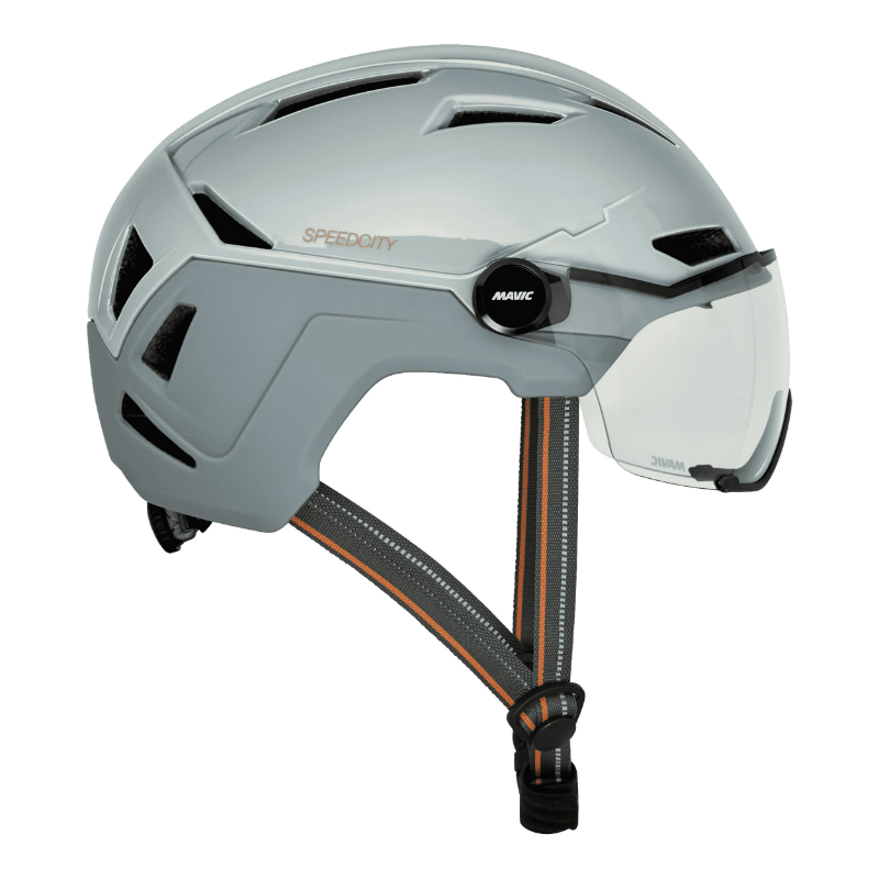 CASQUE VELO ADULTE MAVIC SPEEDCITY GRIS VISIERE INTEGREE TAILLE 57-61 REGLAGE MOLETTE 370GRS - HOMOLOGUE -