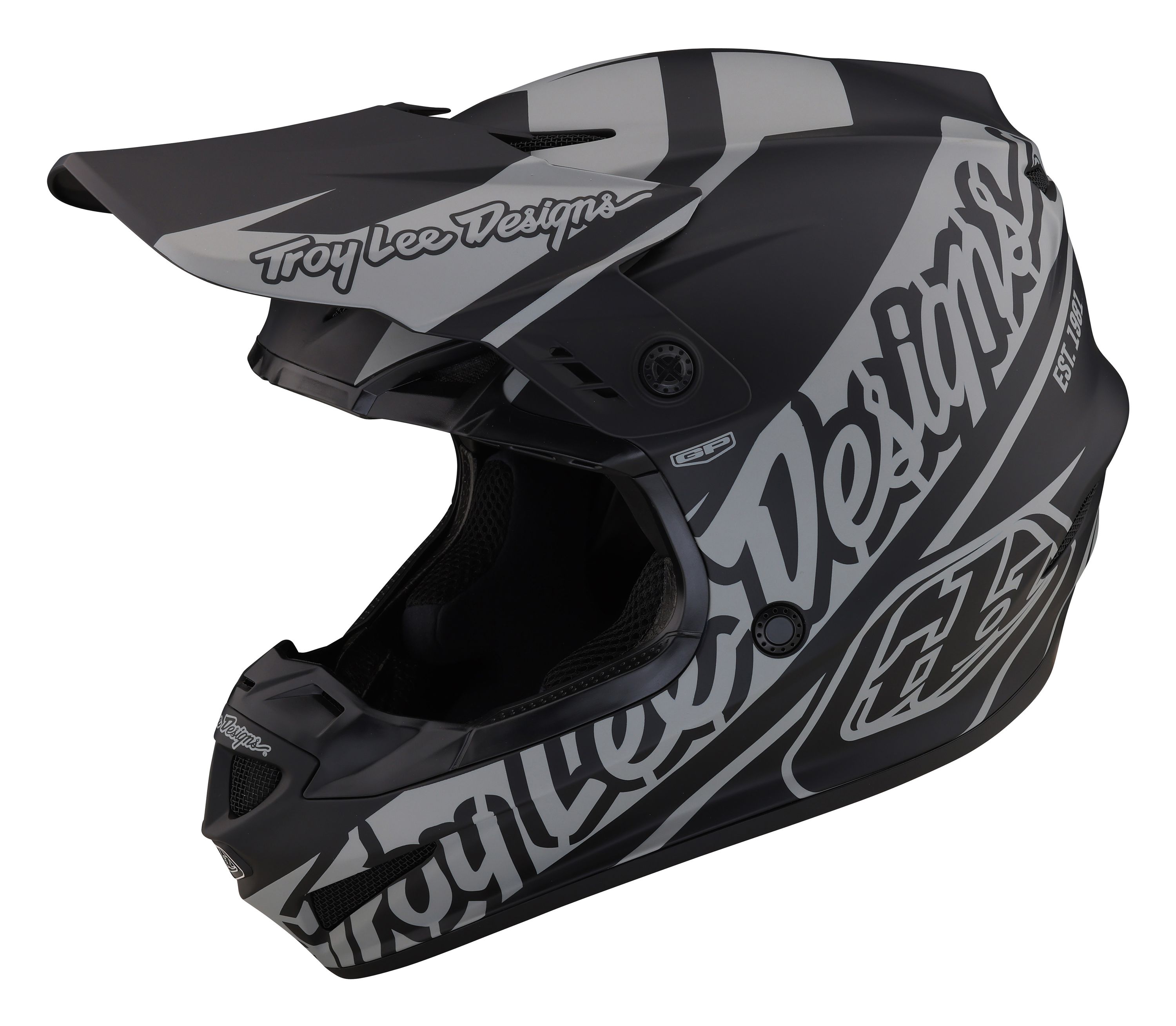 TROY LEE DESIGNS GP HELMET, SLICE, BLACK/GRAY, S | 55-56CM TROY LEE DESIGNS GP HELMET, SLICE, BLACK/GRAY, S | 55-56CM