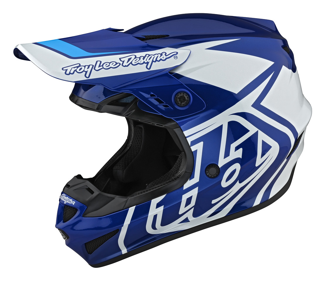 TROY LEE DESIGNS GP HELMET, OVERLOAD, BLUE/WHITE, L TROY LEE DESIGNS GP HELMET, OVERLOAD, BLUE/WHITE, L