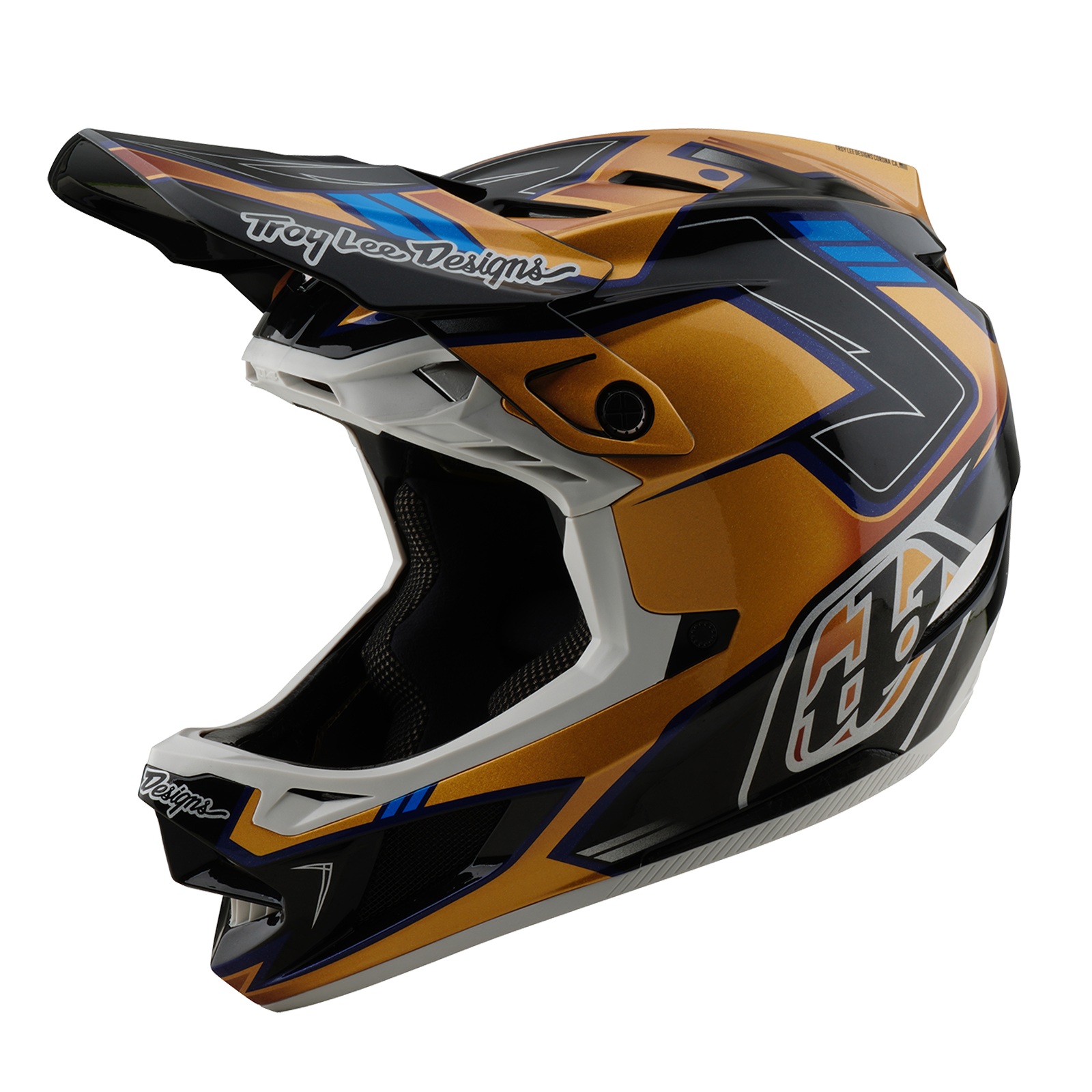TROY LEE DESIGNS D4 COMPOSITE MIPS HELMET, ROYALTY, BLACK/GOLD, XXL | 62-63CM, 62CM, 63CM, XXL TROY LEE DESIGNS D4 COMPOSITE MIPS HELMET, ROYALTY, BLACK/GOLD, XXL | 62-63CM, 62CM, 63CM, XXL