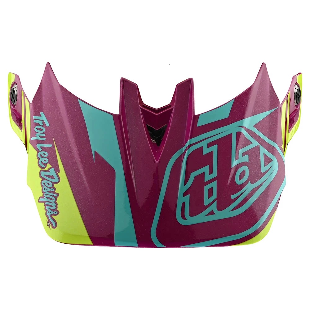 TROY LEE DESIGNS D4 VISOR, SLASH, PURPLE/YELLOW, ONE SIZE TROY LEE DESIGNS D4 VISOR, SLASH, PURPLE/YELLOW, ONE SIZE