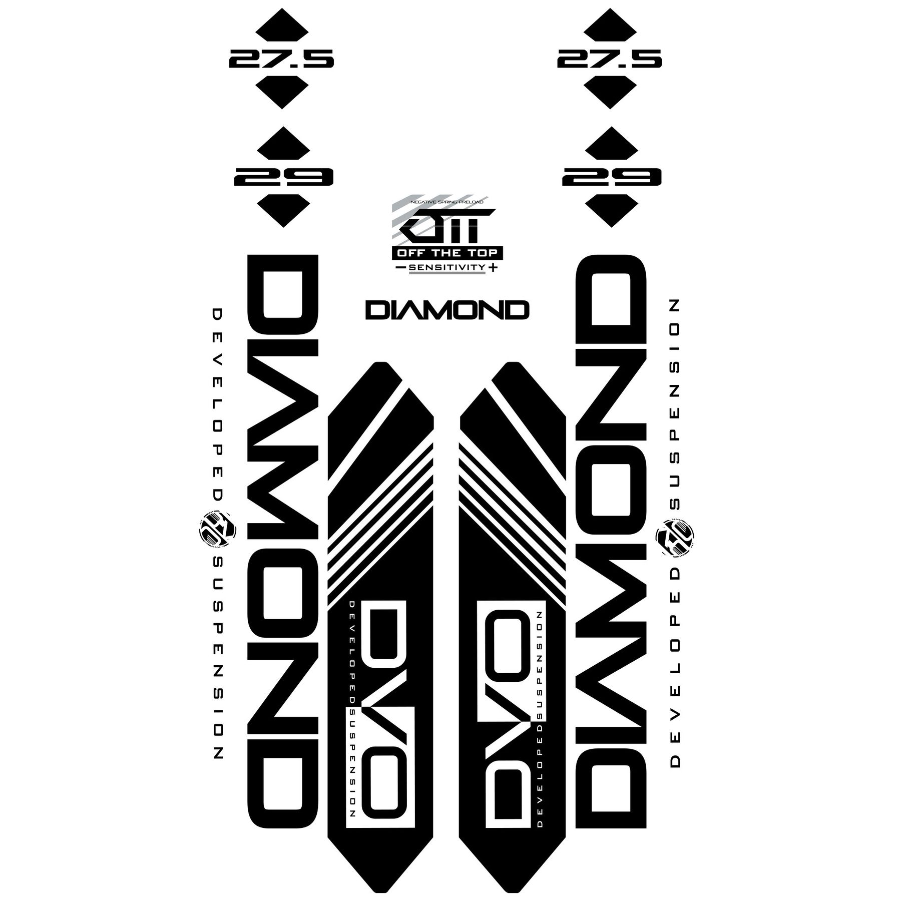 DVO DIAMOND DECAL SET BLACK 29" DVO DIAMOND DECAL SET BLACK 29"