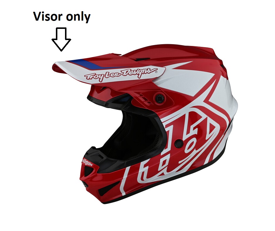 TROY LEE DESIGNS GP HELMET VISOR, OVERLOAD, RED/WHITE, ONE SIZE TROY LEE DESIGNS GP HELMET VISOR, OVERLOAD, RED/WHITE, ONE SIZE