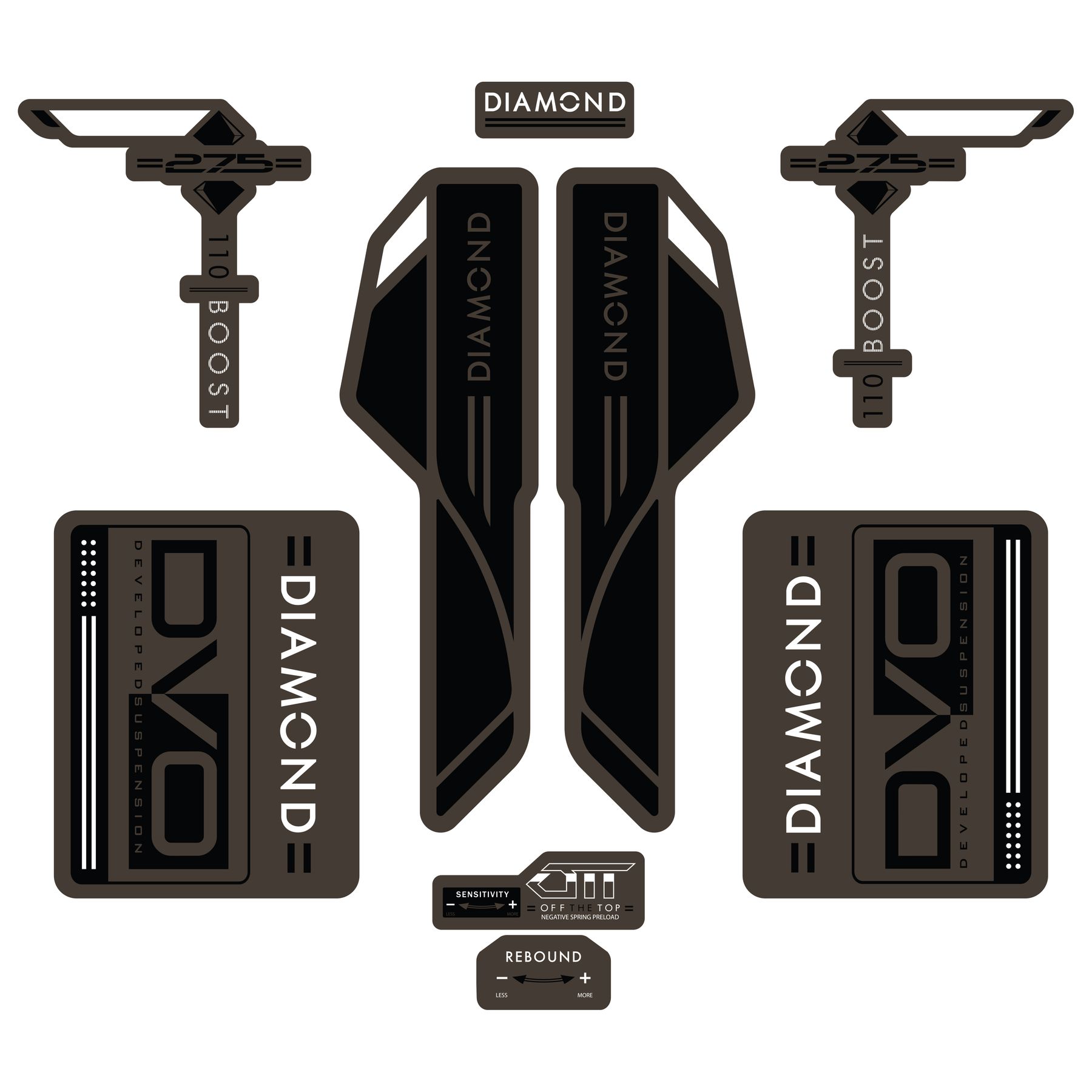 DVO DIAMOND D1 BOOST DECAL SET, 27.5" DVO DIAMOND D1 BOOST DECAL SET, 27.5"
