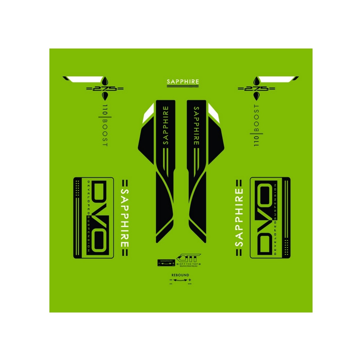 DVO DECAL SET, 29", SAPPHIRE 32MM DVO DECAL SET, 29", SAPPHIRE 32MM