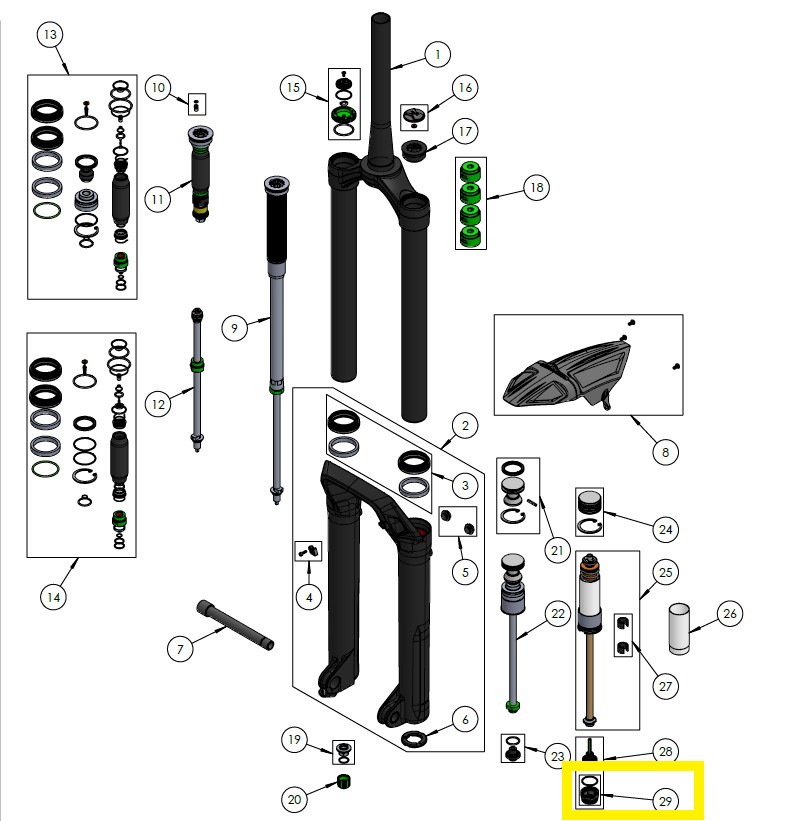 DVO CAP ASSEMBLY OTT, ONYX 38 D1|WP OTT DVO CAP ASSEMBLY OTT, ONYX 38 D1|WP OTT