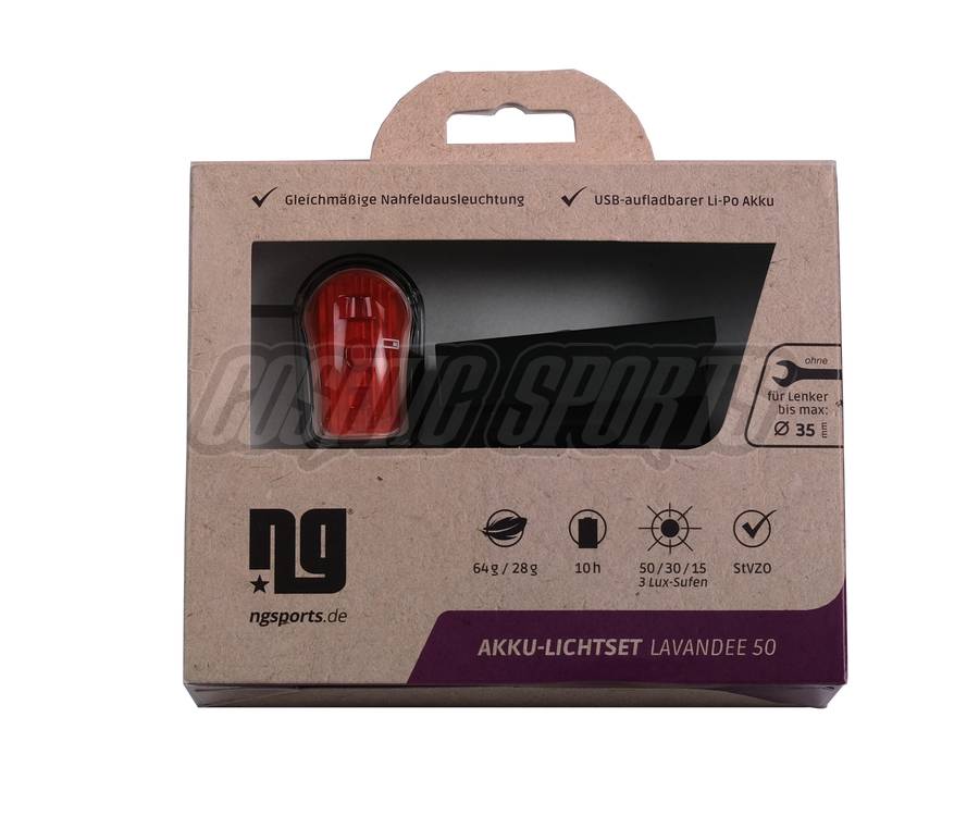 NG SPORTS LAVANDEE 50 BIKE LIGHT, TWINPACK, STVZO, BLACK 50 LUX NG SPORTS LAVANDEE 50 BIKE LIGHT, TWINPACK, STVZO, BLACK 50 LUX