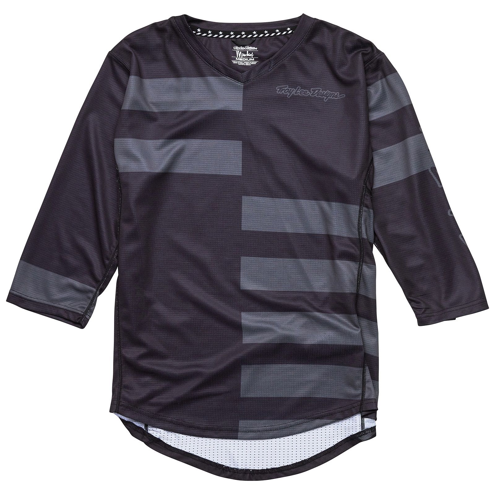 TROY LEE DESIGNS WOMENS MISCHIEF 3/4 JERSEY, SPLIT STRIPE, BLACK, M