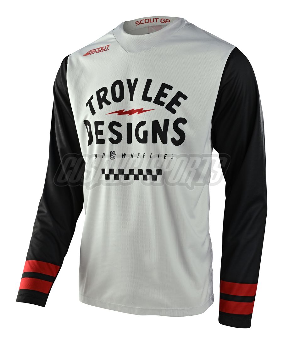 TROY LEE DESIGNS SCOUT GP JERSEY, RIDE ON, CHARCOAL/VINTAGE WHITE, XL TROY LEE DESIGNS SCOUT GP JERSEY, RIDE ON, CHARCOAL/VINTAGE WHITE, XL