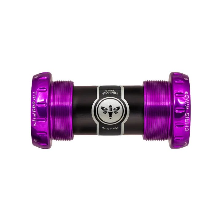 CHRIS KING BOTTOM BRACKET THREADFIT 24MM, STEEL-BEARINGS, 3D VIOLET CHRIS KING BOTTOM BRACKET THREADFIT 24MM, STEEL-BEARINGS, 3D VIOLET