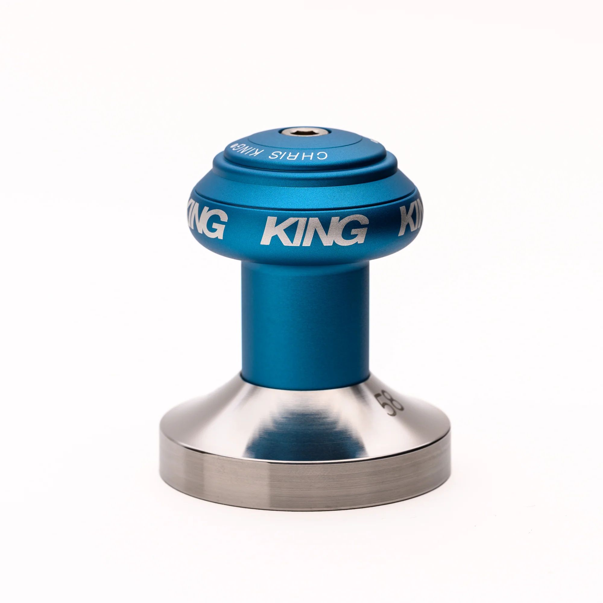 CHRIS KING ESPRESSO TAMPER, 58MM, FLAT, MATTE TURQUOISE CHRIS KING ESPRESSO TAMPER, 58MM, FLAT, MATTE TURQUOISE