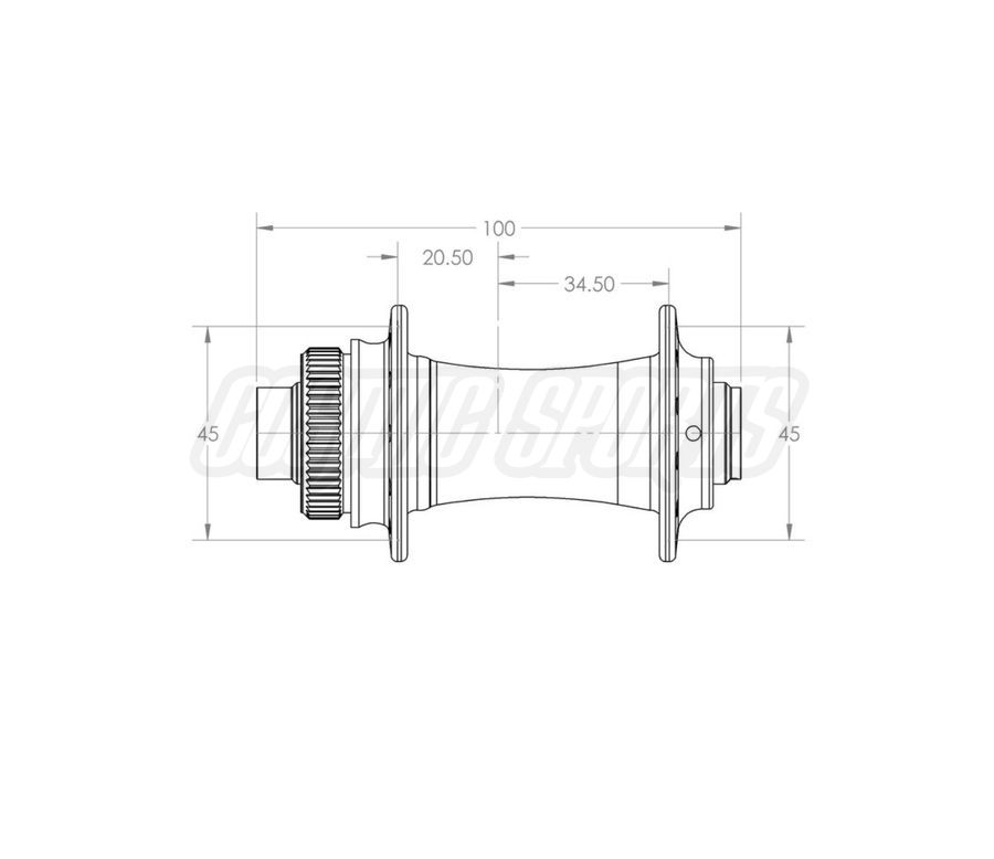 WHITE INDUSTRIES CLD DISC CENTERLOCK HUB FRONT, 100X12MM, 24 H. WHITE INDUSTRIES CLD DISC CENTERLOCK HUB FRONT, 100X12MM, 24 H.