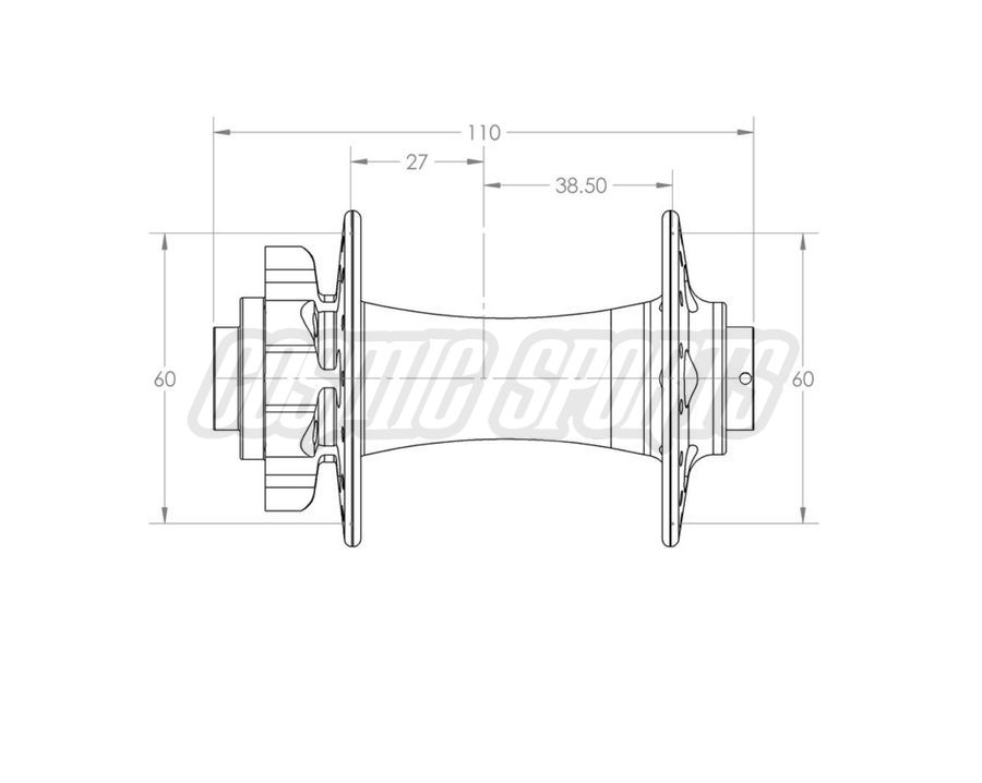 WHITE INDUSTRIES XMR+ DISC 6-BOLT BOOST HUB FRONT, 110X15MM, 28 H. WHITE INDUSTRIES XMR+ DISC 6-BOLT BOOST HUB FRONT, 110X15MM, 28 H.