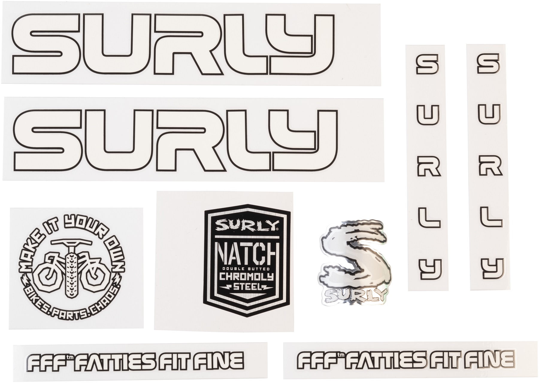SURLY INTERGALACTIC MAKE IT YOUR OWN DECAL SET, WHITE SURLY INTERGALACTIC MAKE IT YOUR OWN DECAL SET, WHITE