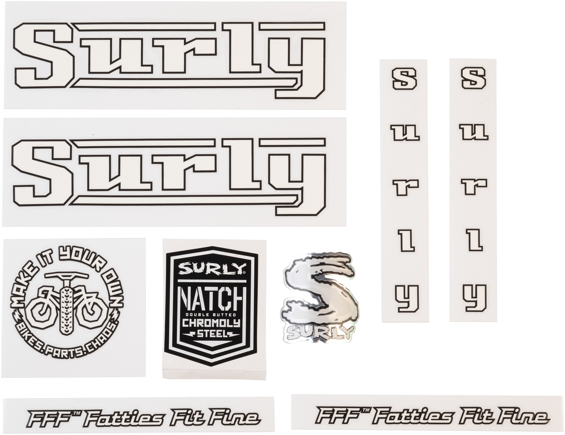 SURLY PACER MAKE IT YOUR OWN DECAL SET, WHITE SURLY PACER MAKE IT YOUR OWN DECAL SET, WHITE