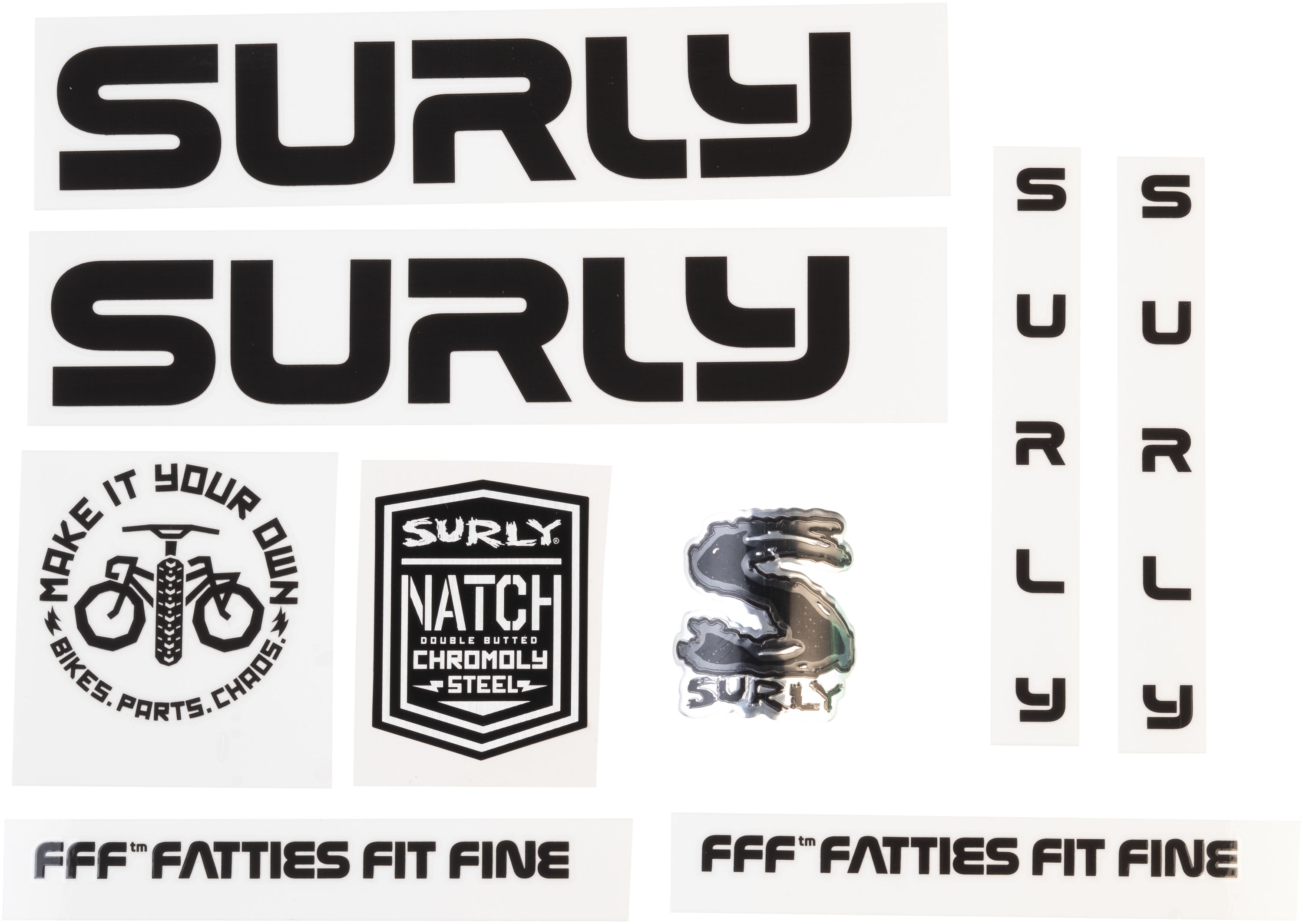 SURLY PREAMBLE RAHMEN DECAL SET INCL. HEADBADGE, BLACK SURLY PREAMBLE RAHMEN DECAL SET INCL. HEADBADGE, BLACK