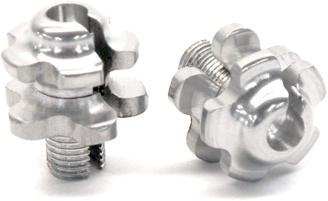 PAUL COMPONENT GROOVY BARREL ADJUSTERS, PAIR, SILVER PAUL COMPONENT GROOVY BARREL ADJUSTERS, PAIR, SILVER