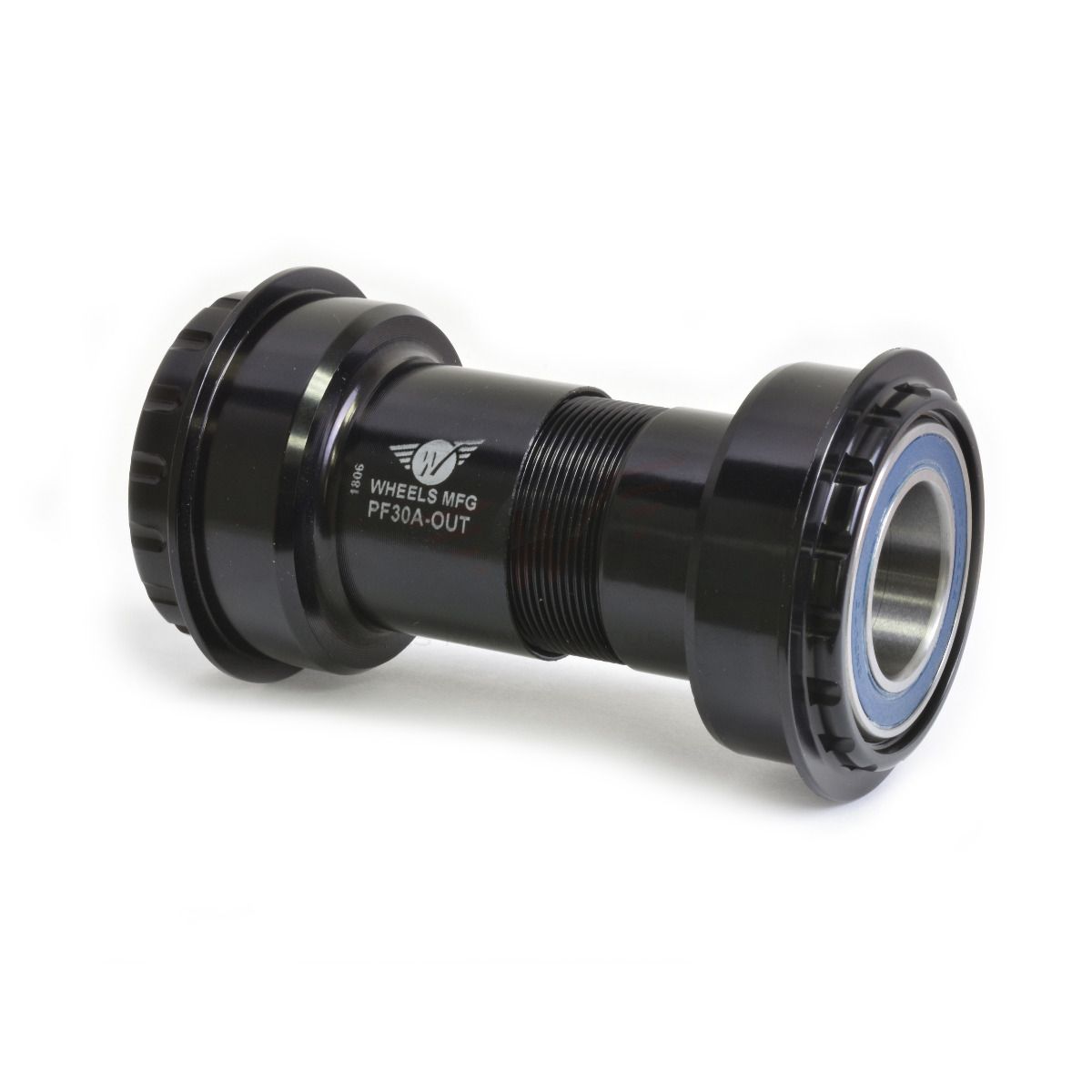 WHEELS MANUFACTURING PF30A OUTBOARD ANGULAR CONTACT BOTTOM BRACKET, SRAM 24/22MM CRANKS, BLACK WHEELS MANUFACTURING PF30A OUTBOARD ANGULAR CONTACT BOTTOM BRACKET, SRAM 24/22MM CRANKS, BLACK