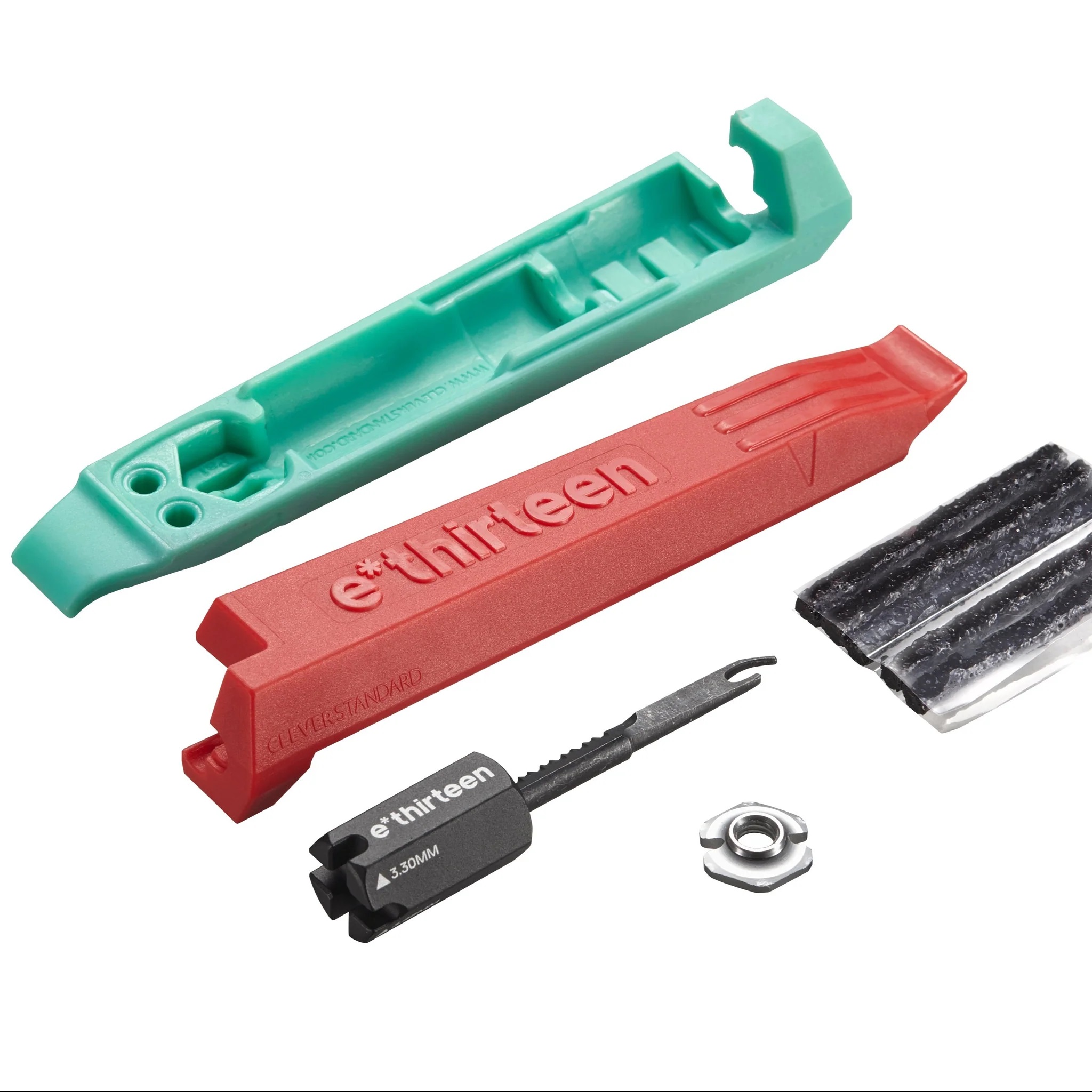 E*THIRTEEN TIRE LEVER TIRE PLUG KIT, RED/SEAFOAM E*THIRTEEN TIRE LEVER TIRE PLUG KIT, RED/SEAFOAM