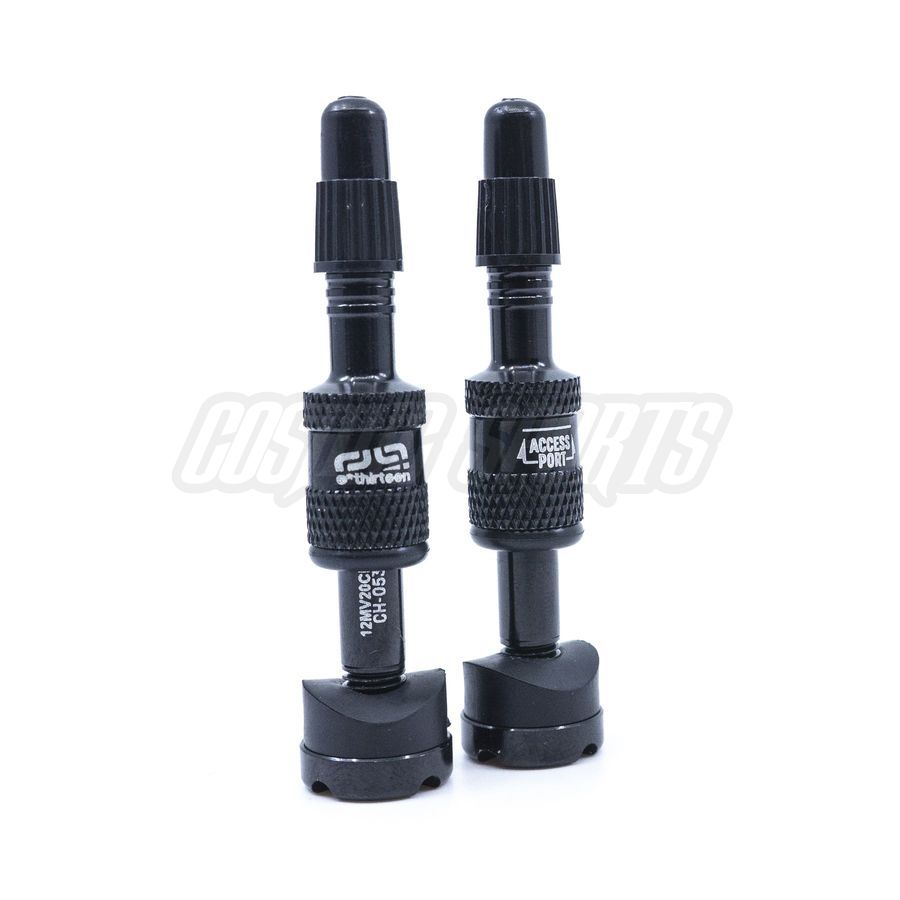 E*THIRTEEN QUICK FILL TUBELESS PRESTA VALVES, 23-31MM DEPTH, 2 PCS., BLACK