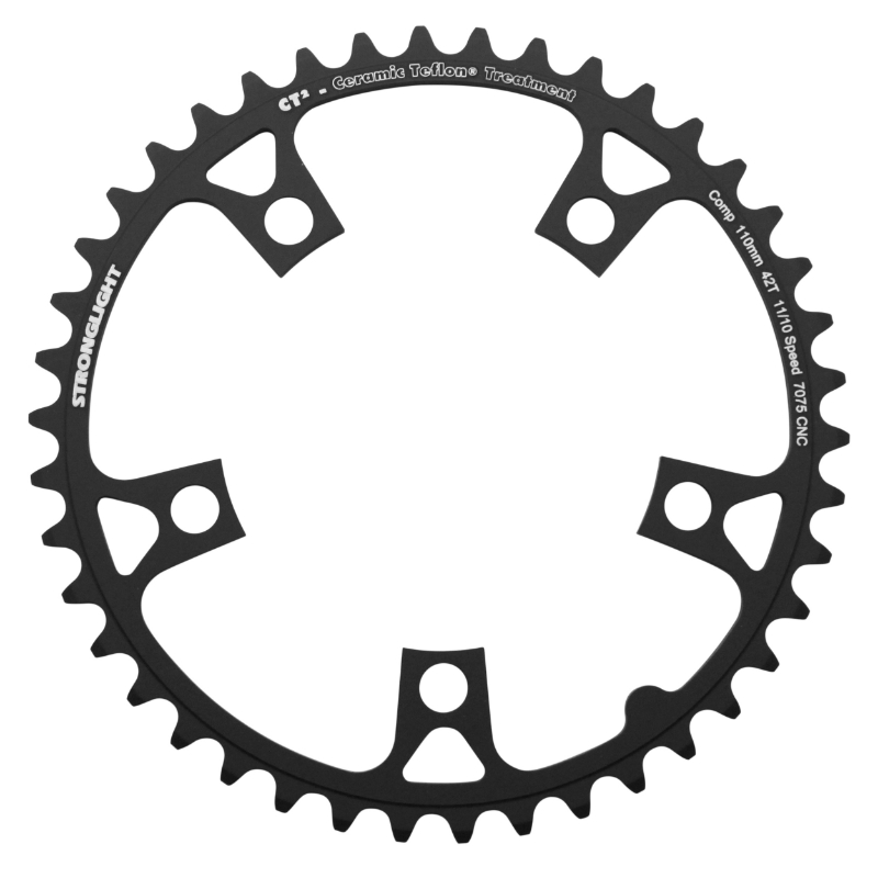 PLATEAU ROUTE 5BRA D.110 STRONGLIGHT CT2 42DTS INTERIEUR NOIR TYPE SHIMANO 10-11V. PLATEAU ROUTE 5BRA D.110 STRONGLIGHT CT2 42DTS INTERIEUR NOIR TYPE SHIMANO 10-11V.