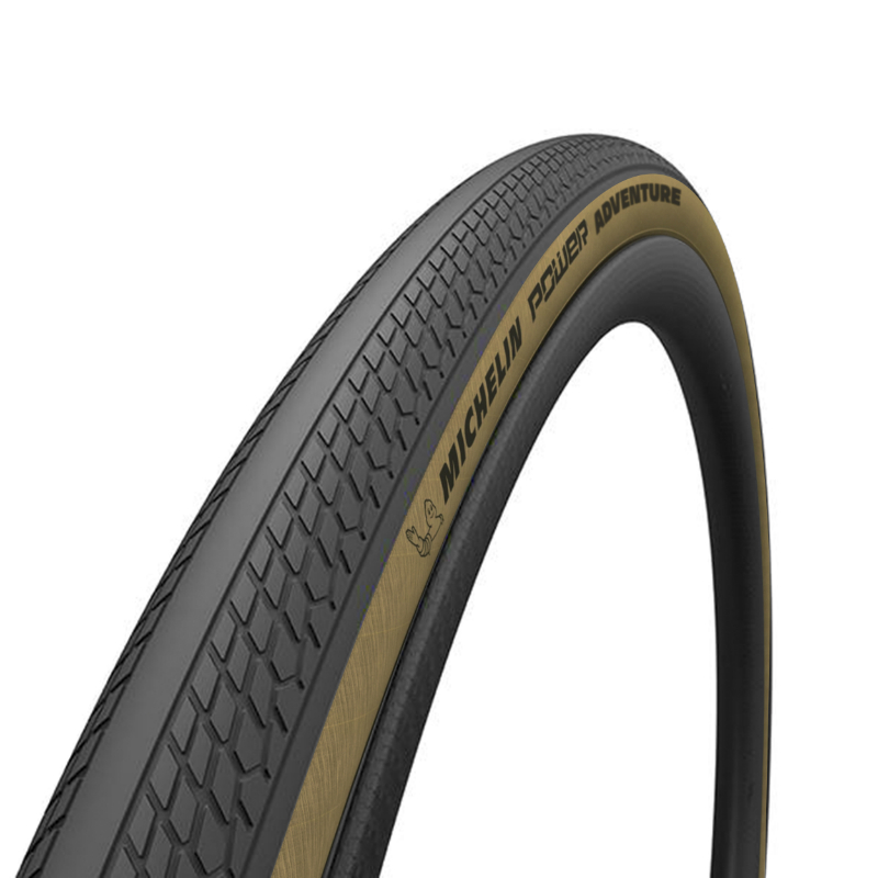 PNEU GRAVEL 700 X 36 MICHELIN POWER ADVENTURE NOIR FLANC BEIGE TUBELESS READY TS (36-622) PNEU GRAVEL 700 X 36 MICHELIN POWER ADVENTURE NOIR FLANC BEIGE TUBELESS READY TS (36-622)