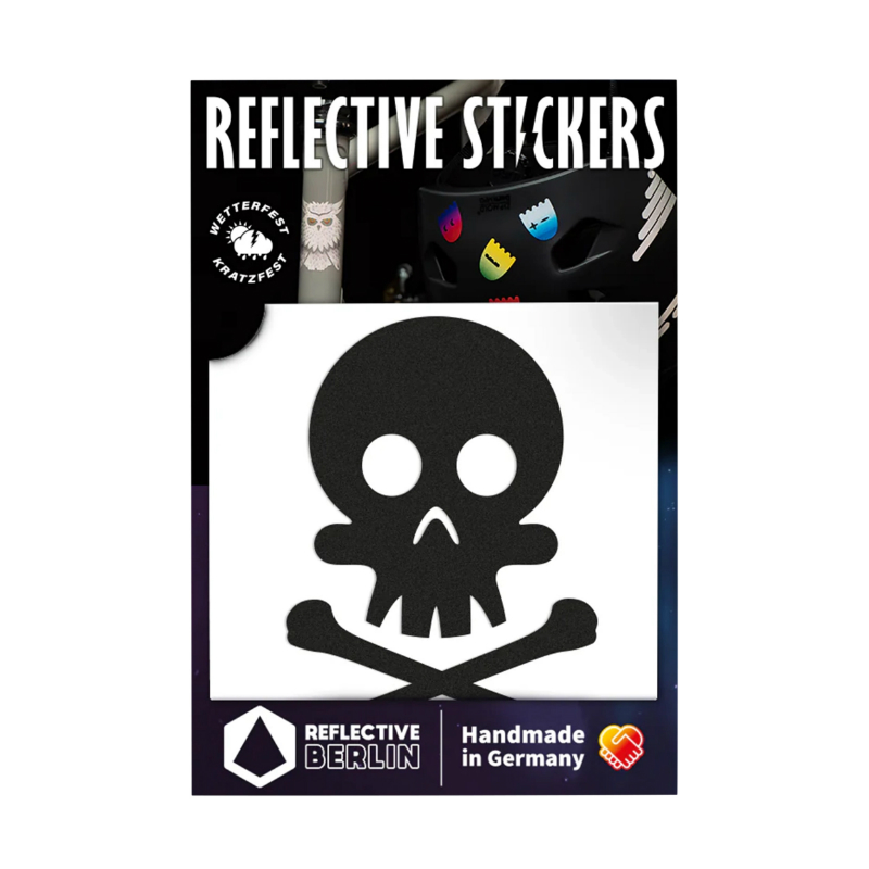 AUTOCOLLANT-STICKER REFLECHISSANT TETE DE MORT NOIR -REFLECTIVE BERLIN- AUTOCOLLANT-STICKER REFLECHISSANT TETE DE MORT NOIR -REFLECTIVE BERLIN-