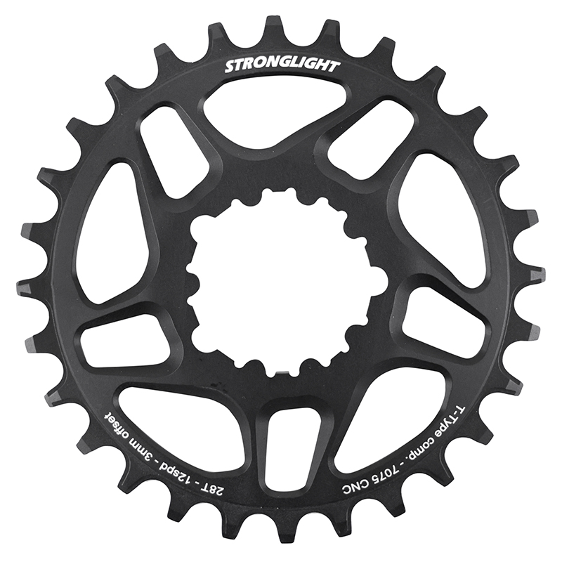 PLATEAU VTT DIRECT MOUNT POUR SRAM SX-NX-GX STRONGLIGHT MONO ALU NOIR 28DTS - EPAISSEUR 3MM 12V. PLATEAU VTT DIRECT MOUNT POUR SRAM SX-NX-GX STRONGLIGHT MONO ALU NOIR 28DTS - EPAISSEUR 3MM 12V.