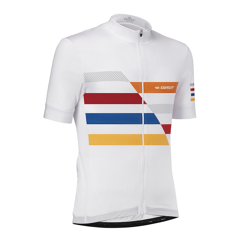MAILLOT GIST HOMME MAGLIE MANCHES COURTES ZIP TOTAL BLANC BANDE COLORE XXXL -5347 MAILLOT GIST HOMME MAGLIE MANCHES COURTES ZIP TOTAL BLANC BANDE COLORE XXXL -5347