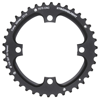 PLATEAU VTT 4BRA D.104 POUR SRAM XO FILETE 10V. STRONGLIGHT DOUBLE 38DTS EXTERIEUR NOIR - EPAISSEUR 5MM FILETE 10V. PLATEAU VTT 4BRA D.104 POUR SRAM XO FILETE 10V. STRONGLIGHT DOUBLE 38DTS EXTERIEUR NOIR - EPAISSEUR 5MM FILETE 10V.