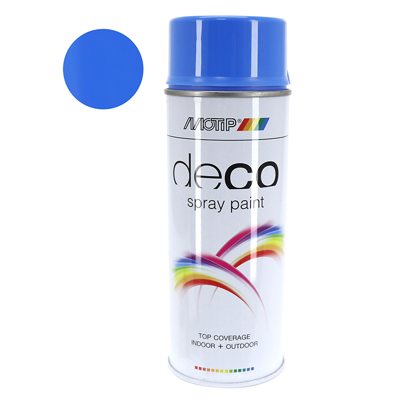 BOMBE DE PEINTURE MOTIP DECO GLYCERO BRILLANT BLEU LUMINEUX AEROSOL 400ML (01678)