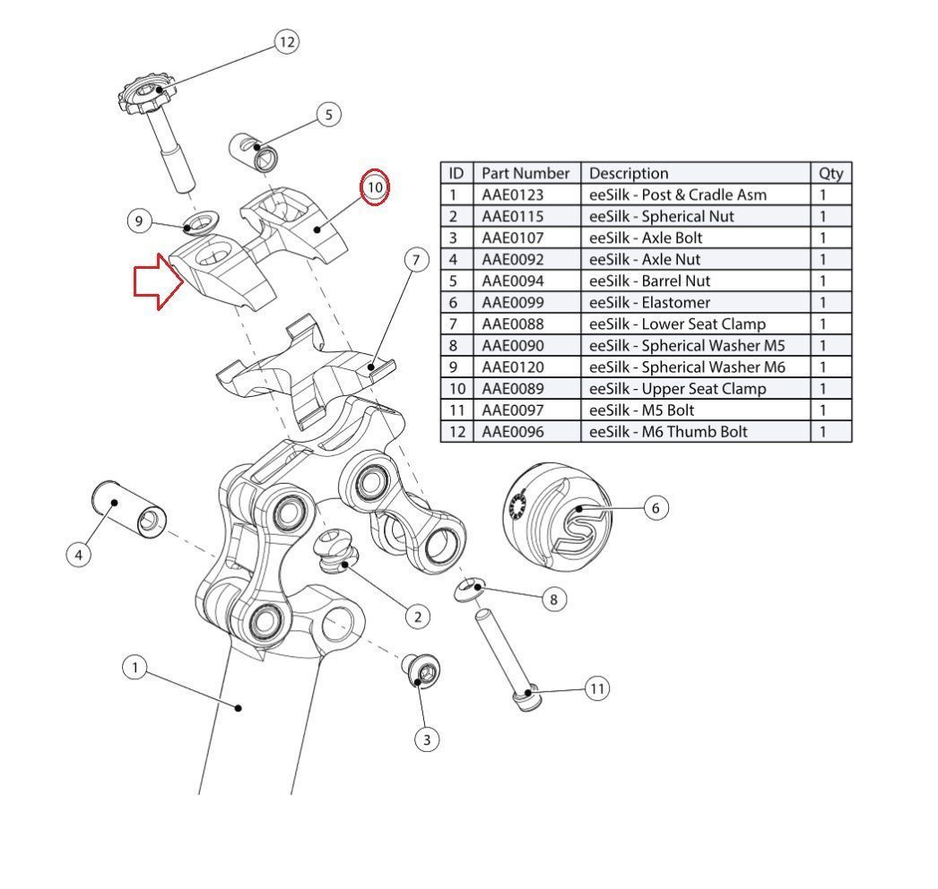 CANE CREEK LOWER CLAMP, EESILK CANE CREEK LOWER CLAMP, EESILK