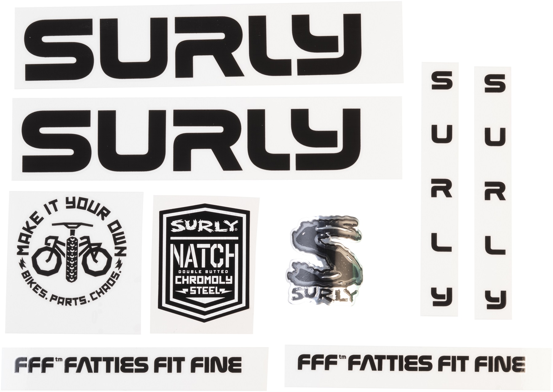 SURLY INTERGALACTIC MAKE IT YOUR OWN DECAL SET, BLACK SURLY INTERGALACTIC MAKE IT YOUR OWN DECAL SET, BLACK