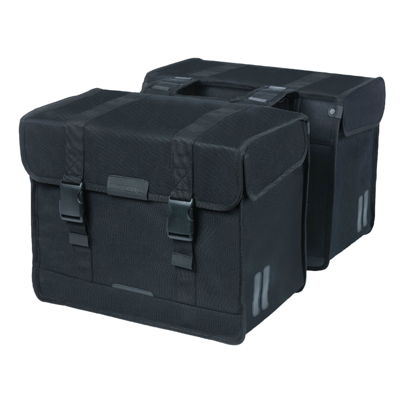 SACOCHE ARRIERE VELO DOUBLE BASIL KAVAN 58L NOIR (37X24X33CM) SACOCHE ARRIERE VELO DOUBLE BASIL KAVAN 58L NOIR (37X24X33CM)
