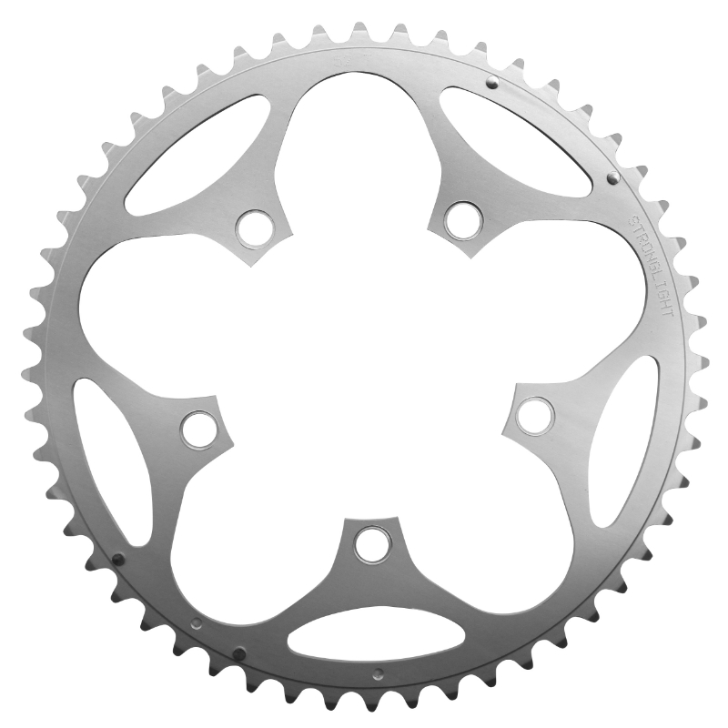 PLATEAU ROUTE 5BRA D.110 STRONGLIGHT DURAL 52DTS EXTERIEUR ARGENT TYPE SHIMANO 8-9V. PLATEAU ROUTE 5BRA D.110 STRONGLIGHT DURAL 52DTS EXTERIEUR ARGENT TYPE SHIMANO 8-9V.