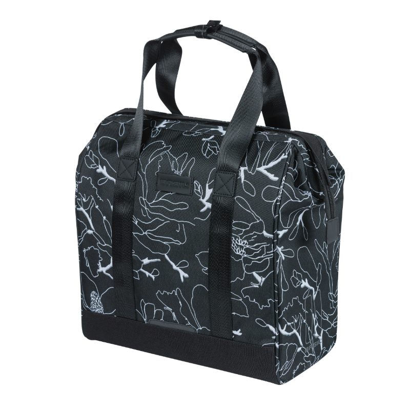 SACOCHE ARRIERE VELO LATERALE BASIL GRAND TARPAULIN SHOPPER NOIR DECO BLANC DROIT-GAUCHE WATERPROOF 23L (34X19X35CM) SACOCHE ARRIERE VELO LATERALE BASIL GRAND TARPAULIN SHOPPER NOIR DECO BLANC DROIT-GAUCHE WATERPROOF 23L (34X19X35CM)